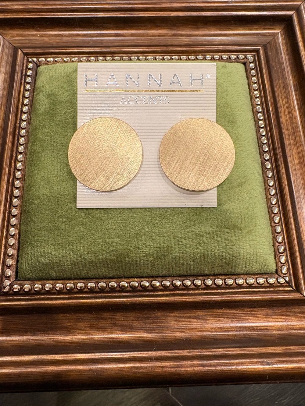 Hannah Gold Brushed Round Earrings